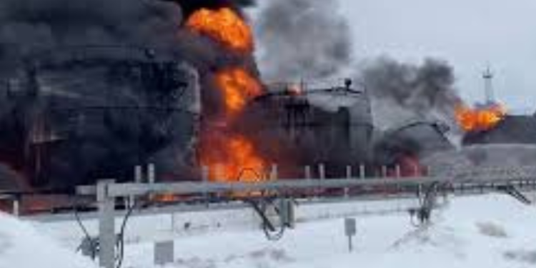 Cuộc tấn công bằng máy bay không người lái của Ukraine đã khiến nhà máy lọc dầu Tuapse của Nga bốc cháy